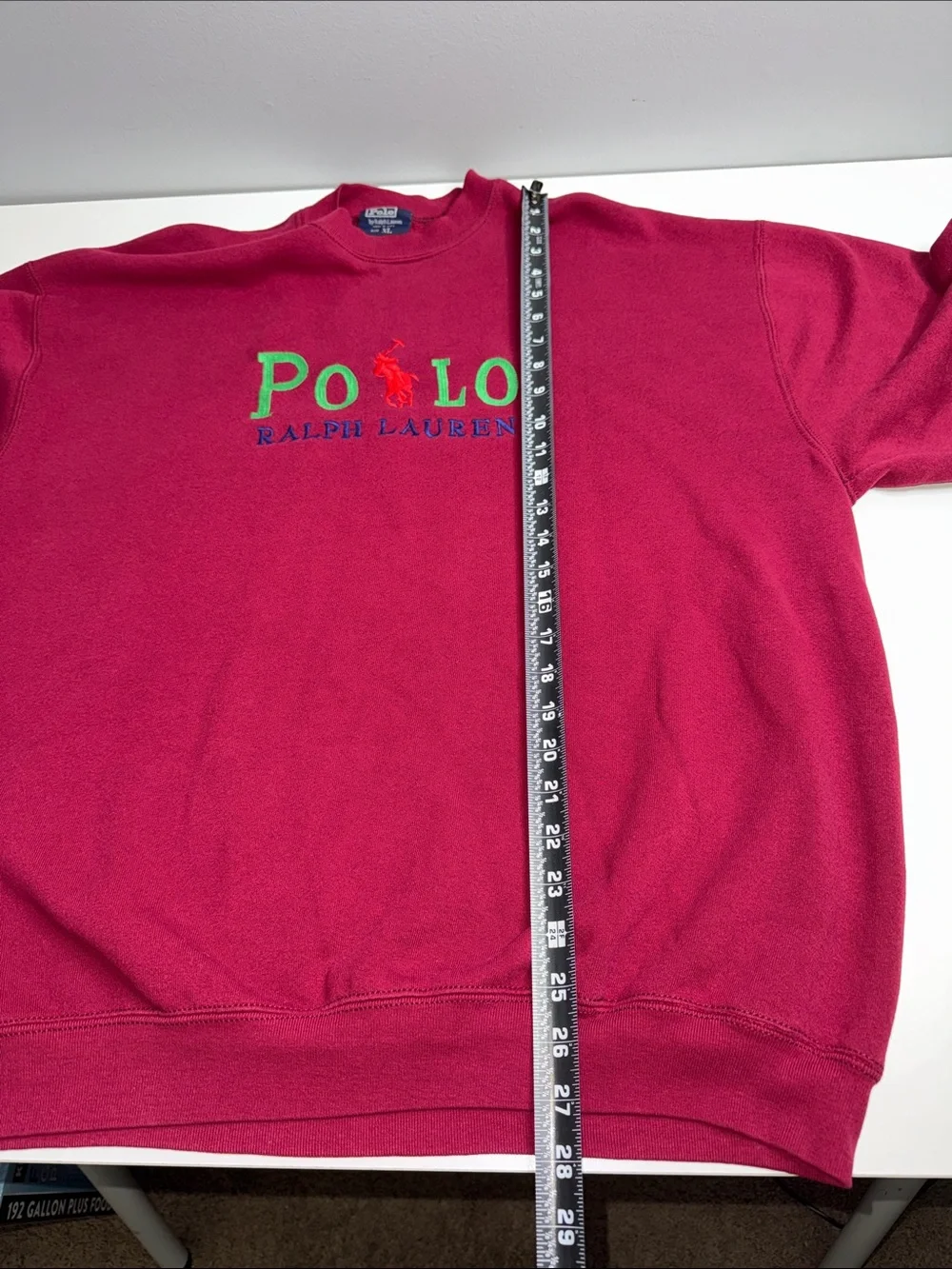 Vintage Polo Ralph Lauren USA Big Logo Crewneck Sweatshirt – Men’s XL – Burgundy